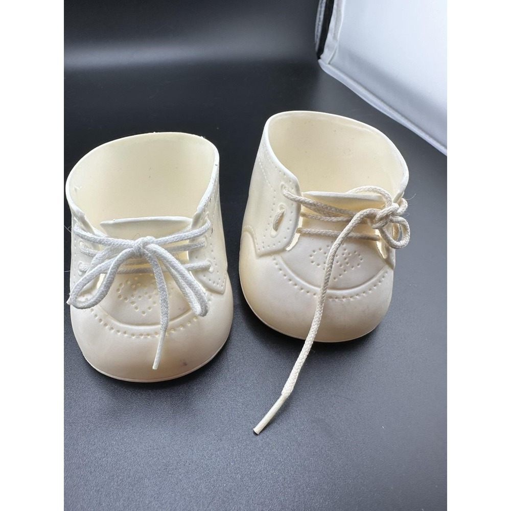 Cabbage Patch Kids Doll Vtg Coleco White Plastic Shoes Oxford High Tops Laces OK